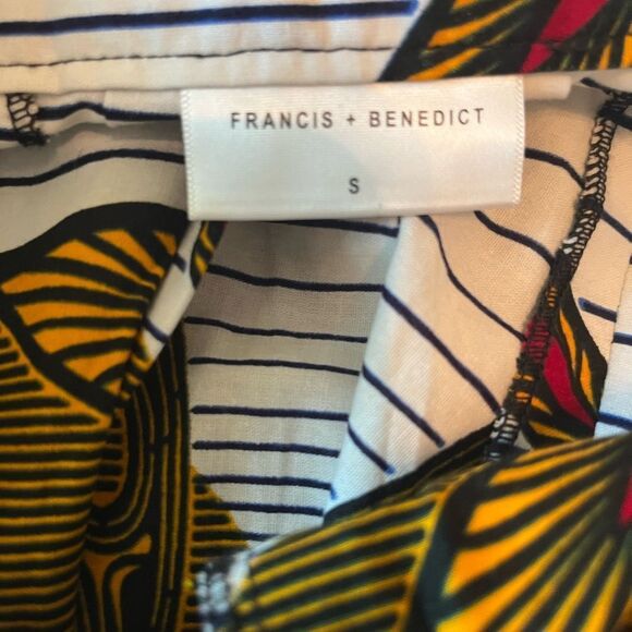 Francis + Benedict Brown and White Pleated A-Line Maxi Skirt - Picture 9 of 9